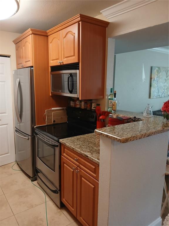 A living room features wood-look flooring, a ceiling fan, sliding glass doors, and built-in shelving — 455 ALT 19 S UNIT 121, PALM HARBOR, FL