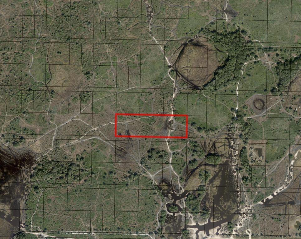 This is an aerial map view of a rural plot of land with a red rectangle — 0 NW 310th Street, Okeechobee FL 34972, OKEECHOBEE, FL