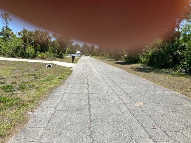 A paved road stretches through a wooded area with a mailbox on the left side — 5016 TREASURE LANE, LABELLE, FL