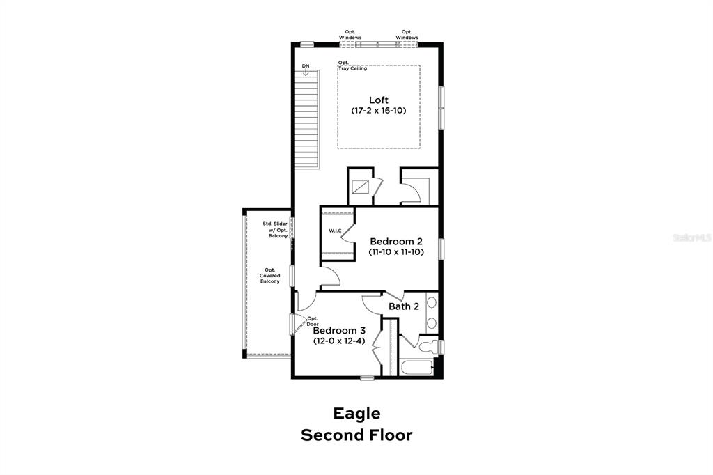 This is a floor plan for the second level of a house featuring a loft — 8230 GOLDEN BEACH COURT, PARRISH, FL
