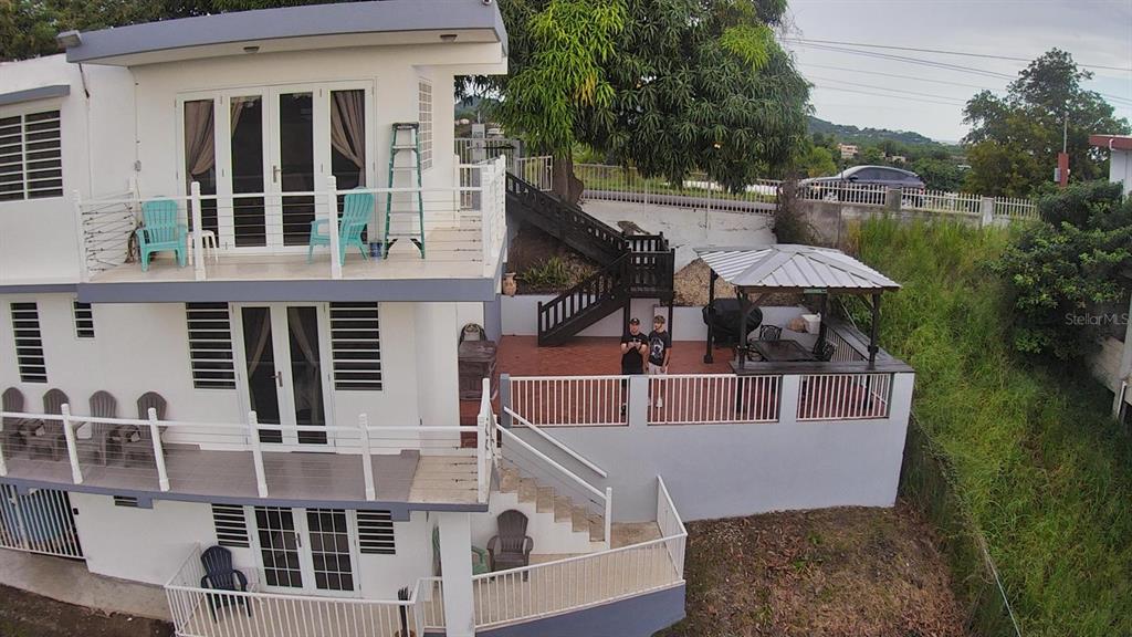 An aerial view of a multi-level house with balconies, a patio, and an outdoor gazebo — Carr. 115 SECTOR SOTO ROAD, RINCON, PR