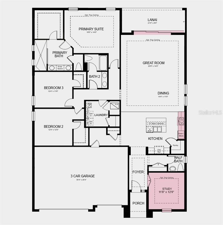 This is a floor plan for a single-story home featuring three bedrooms and a garage — 10 ARMENIA COURT, PALM COAST, FL