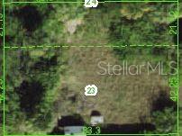 This is an aerial map view of two adjacent land parcels labeled 23 and 24 — Lot 23 and S1/2 of 24 INDIGO LANE, HUDSON, FL