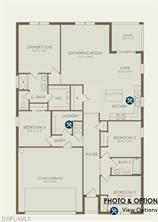 This is a floor plan for a single-story house with three bedrooms and a garage — 1025 Caloosa Breeze Drive, FL 33935, FL