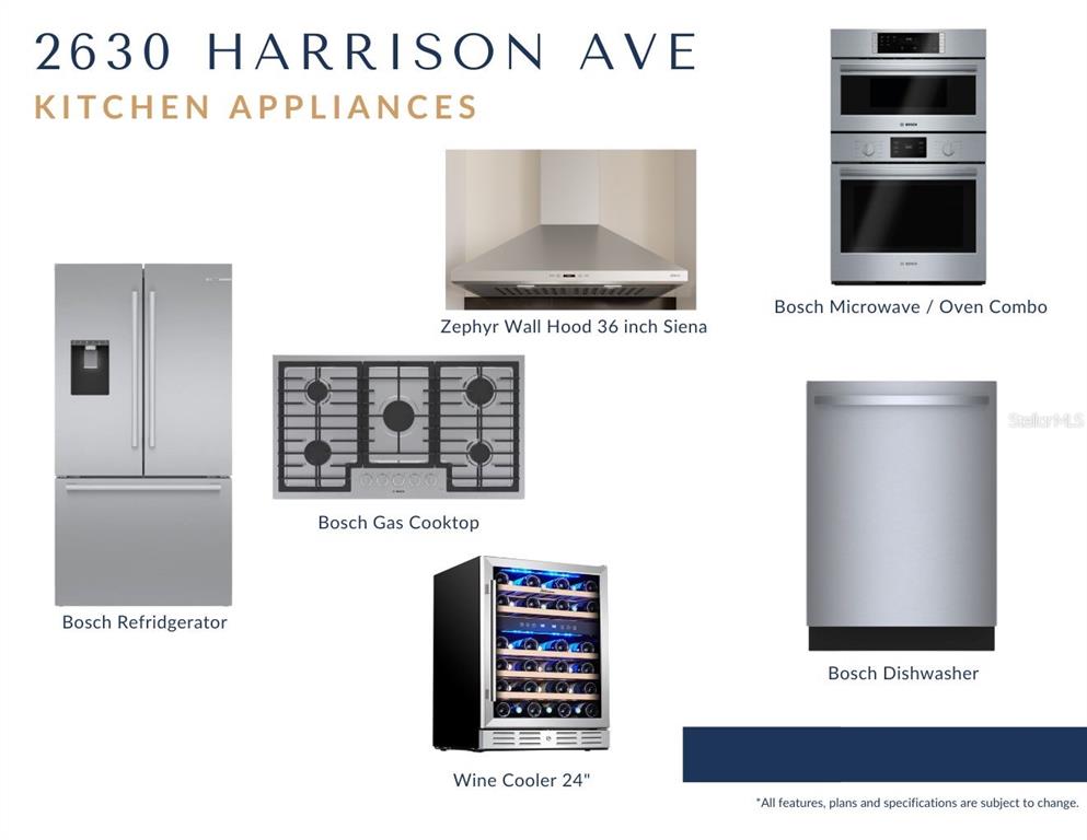 This image displays a collection of stainless steel kitchen appliances for a home — 2630 HARRISON AVENUE, ORLANDO, FL