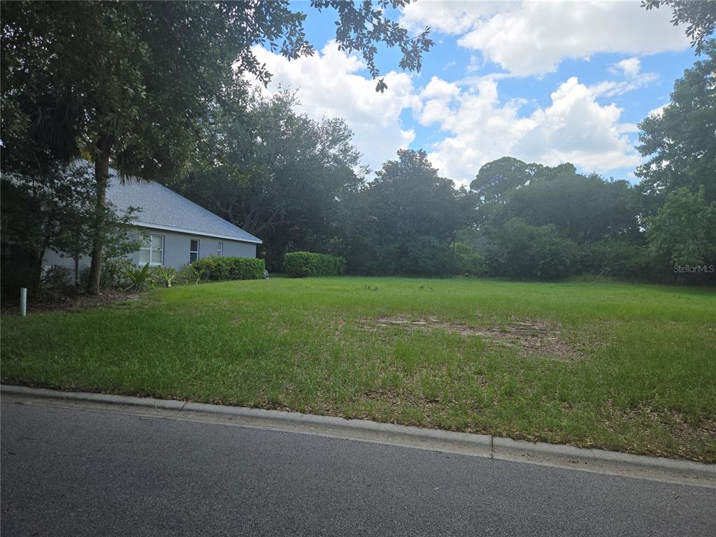 A vacant, grassy residential lot sits next to a house under a cloudy sky — 13 SAINT ANDREWS COURT, PALM COAST, FL