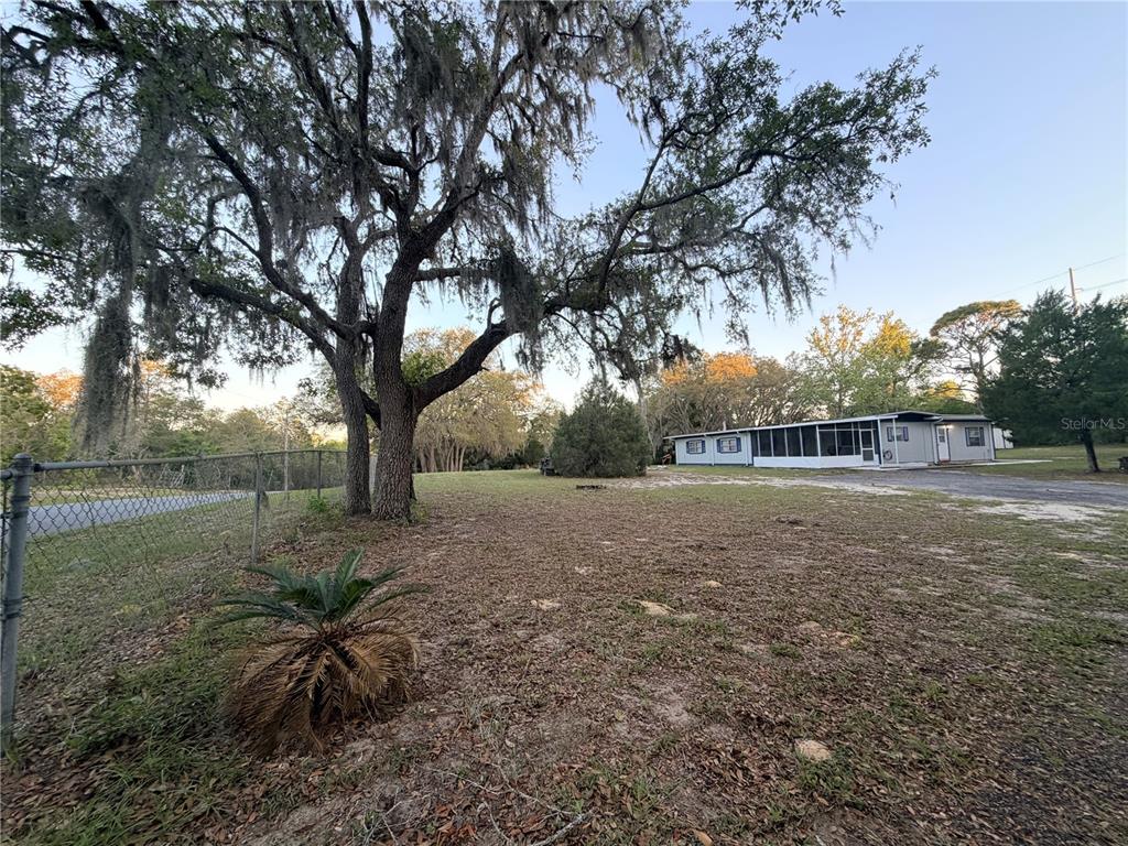 A large tree with Spanish moss stands in a yard beside a single-story house — 4880 N HIGHLAND PARK DRIVE, HERNANDO, FL