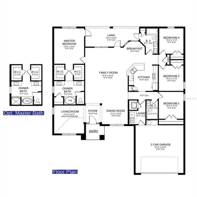 This floor plan shows a single-story house with four bedrooms, a garage, and a lanai — 5800 SHAFFER AVENUE, NORTH PORT, FL