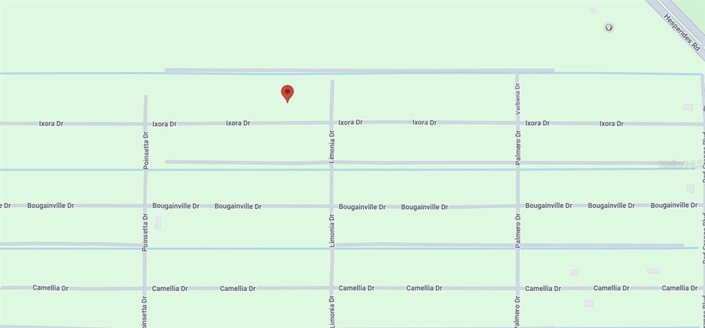 This is a map showing street names and a red location pin — 206 IXORA DRIVE, INDIAN LAKE ESTATES, FL