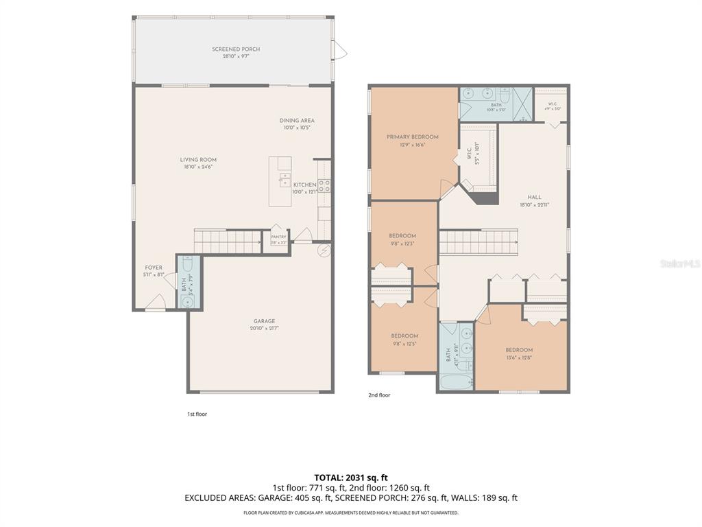 This is a floor plan showing the layout of a two-story residential home — 14517 DUNROBIN DRIVE, WIMAUMA, FL