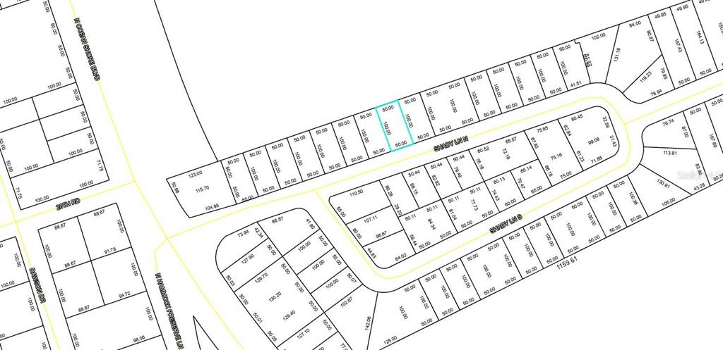 This is a plat map showing residential property lot lines and dimensions — 17 SHADY LANE N, PALM COAST, FL