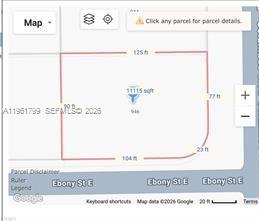 This is a map showing the dimensions and square footage of a residential land parcel — 946 columbus blvd, Lehigh Acres FL 33974, LEHIGH ACRES, FL