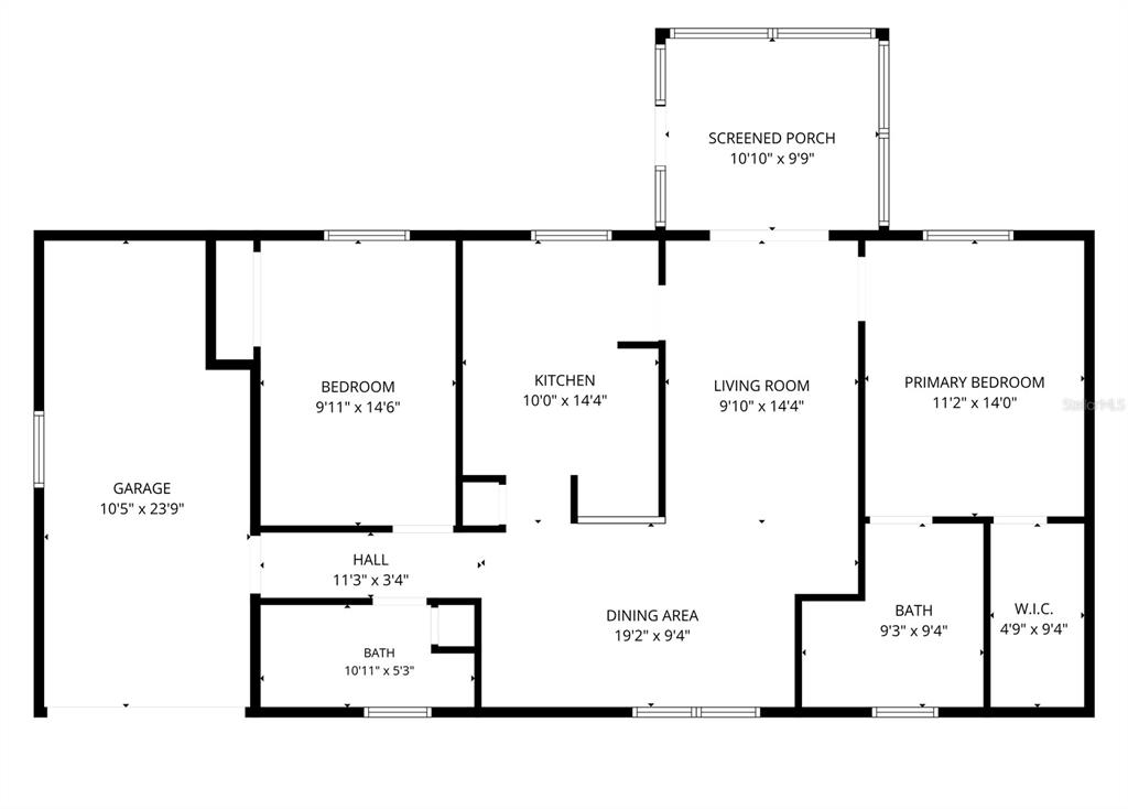 This is a floor plan of a house featuring a garage, two bedrooms, and a porch — 3063 CRUM ROAD, BROOKSVILLE, FL