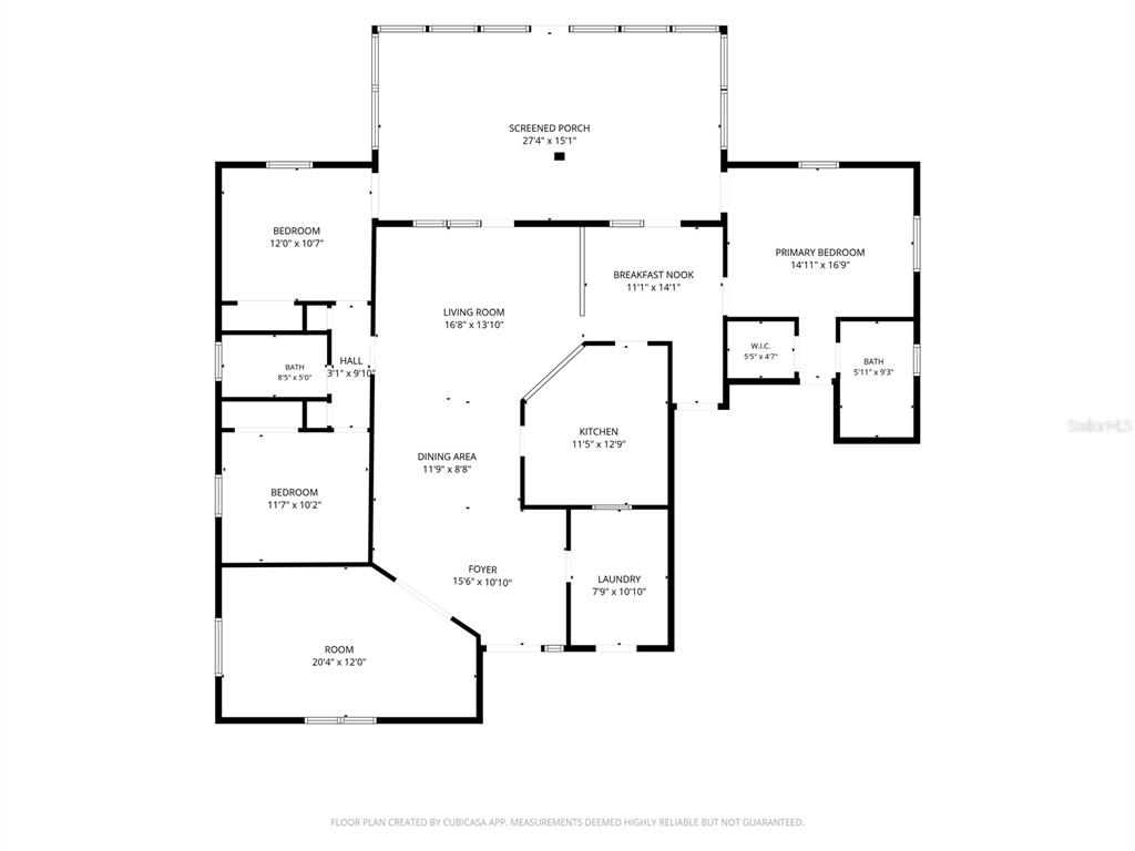 This is a floor plan showing the layout of a house with multiple rooms — 905 VAN DRIVE, AUBURNDALE, FL