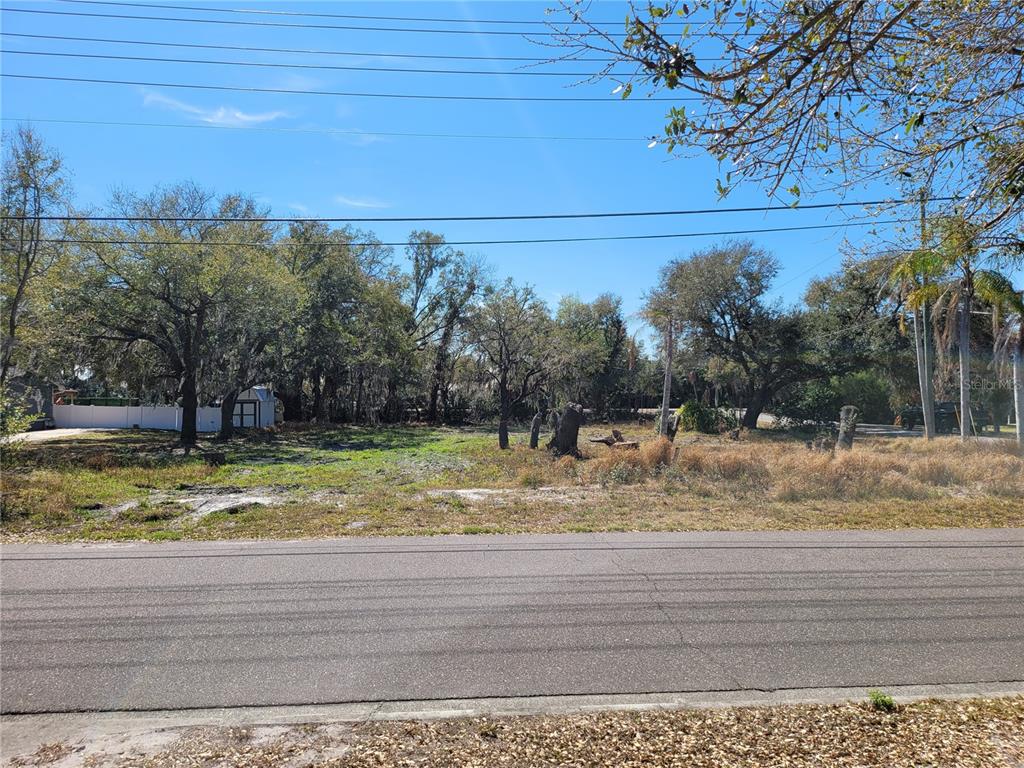 A vacant, grassy lot with several trees sits along a paved road — 6606 SAWYER SHORES LANE, WINDERMERE, FL