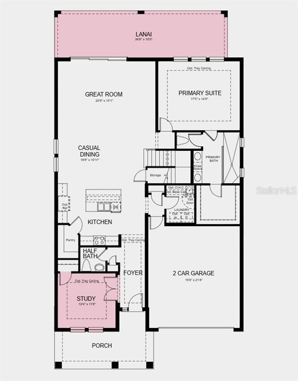 This is a floor plan for a single-story home with a garage and a lanai — 3444 LUMBER FALLS DRIVE, PLANT CITY, FL