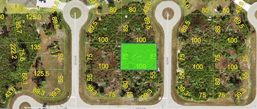This is a plat map showing a highlighted rectangular residential lot within a subdivision — 4 HAUL COURT, PLACIDA, FL