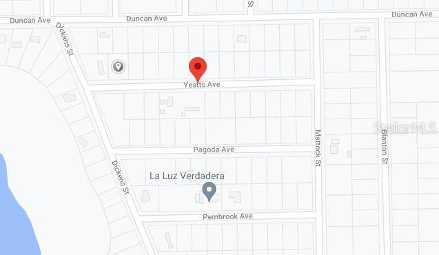 This is a map showing street layouts and property lines in a residential neighborhood — 00 YEATTS AVENUE, INTERLACHEN, FL
