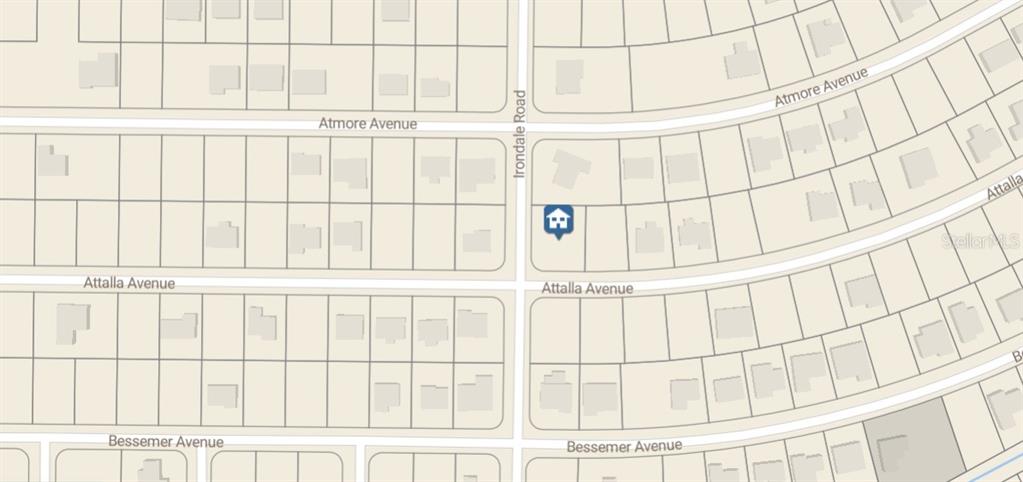This is a map showing a residential neighborhood with streets and property lot lines — Lot#13 IRONDALE ROAD, NORTH PORT, FL