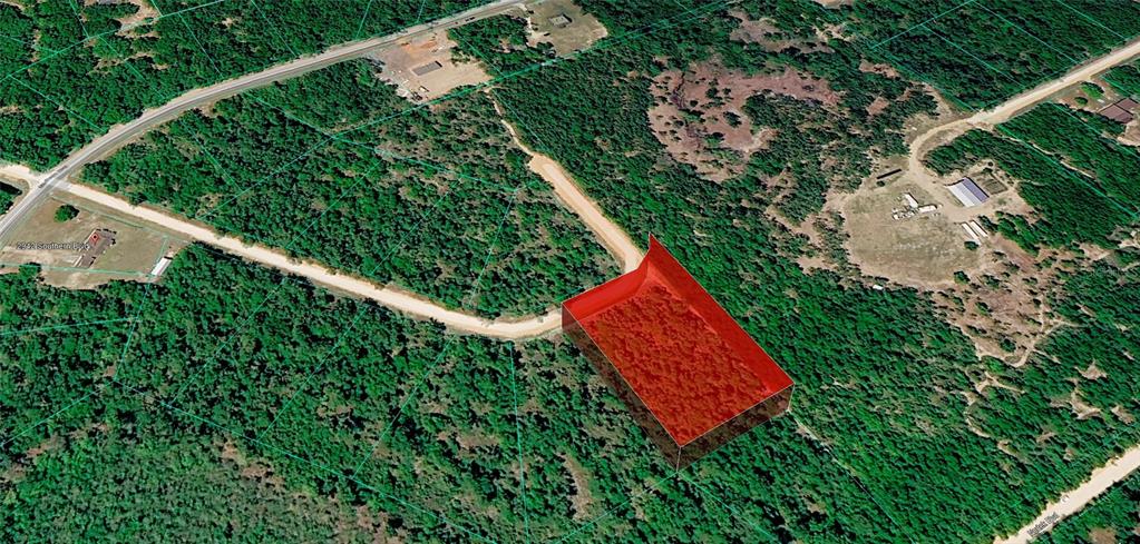 An aerial map view shows a rectangular plot of land highlighted in red — OCALA DRIVE, ALFORD, FL