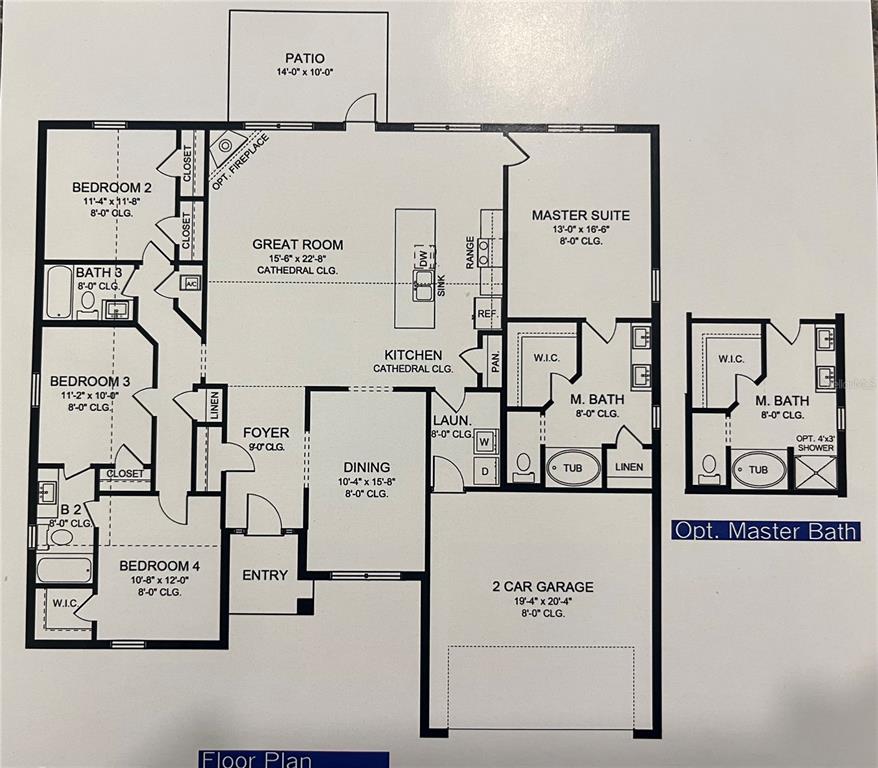 This is a floor plan for a four-bedroom house with a two-car garage — 15691 SE 97TH AVENUE, SUMMERFIELD, FL