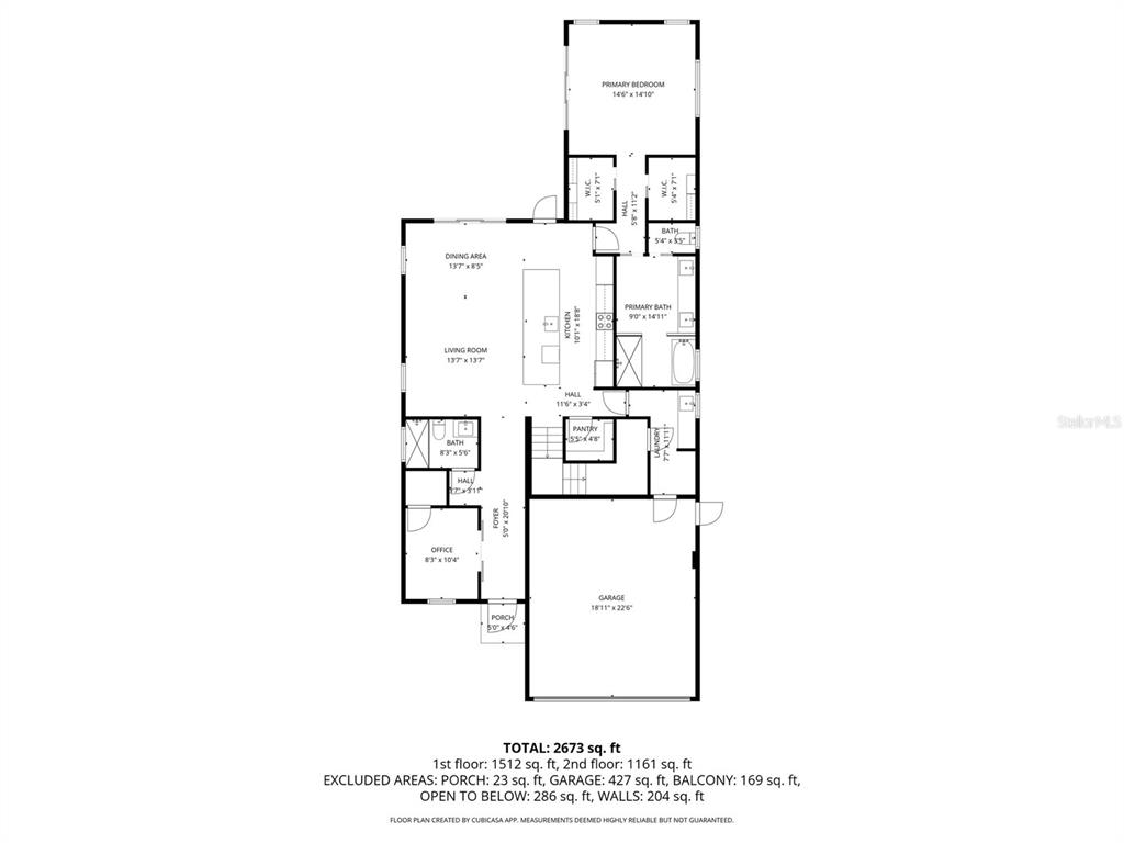 This is a floor plan of a house showing the layout of the first floor — 2475 BAY STREET, SARASOTA, FL