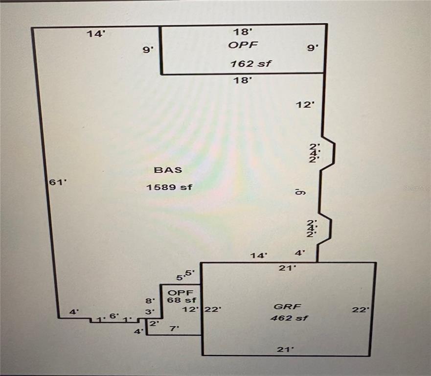 This is a floor plan showing the layout and square footage of a residential property — 9450 MISSISSIPPI RUN, WEEKI WACHEE, FL
