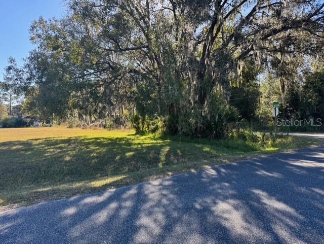 A grassy lot with large trees draped in Spanish moss sits beside a paved road — Lots SW 229TH COURT, DUNNELLON, FL