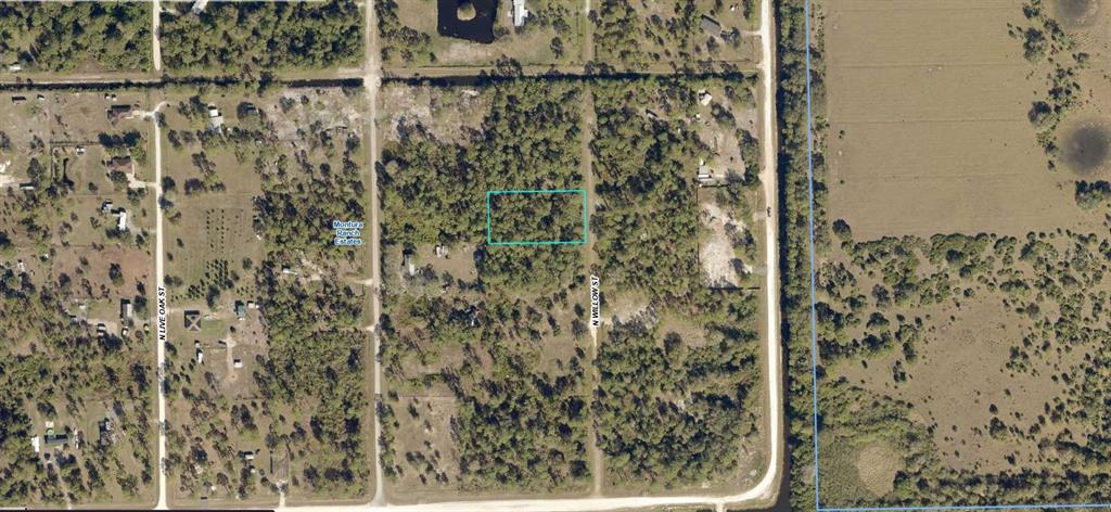 An aerial map view shows a rectangular plot of land highlighted in a residential area — 560 N WILLOW STREET, CLEWISTON, FL