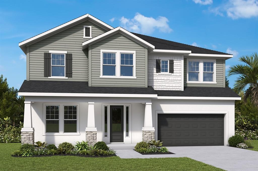This is a floor plan of a home's first level featuring a garage and lanai — 915 W VIRGINIA AVENUE, TAMPA, FL
