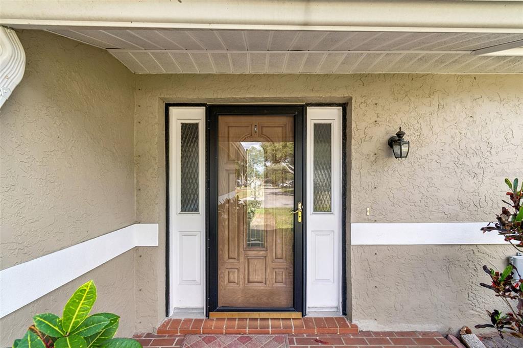 A front entrance features a wooden door with a storm door and two side windows — 9548 123RD WAY N, SEMINOLE, FL