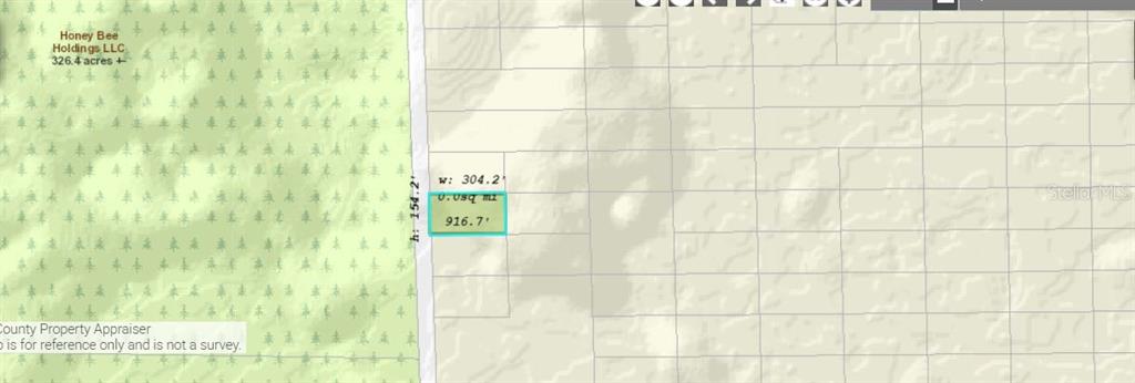 This map shows a highlighted rectangular land parcel with dimensions labeled in feet — 1331 DILL ROAD, ORLANDO, FL