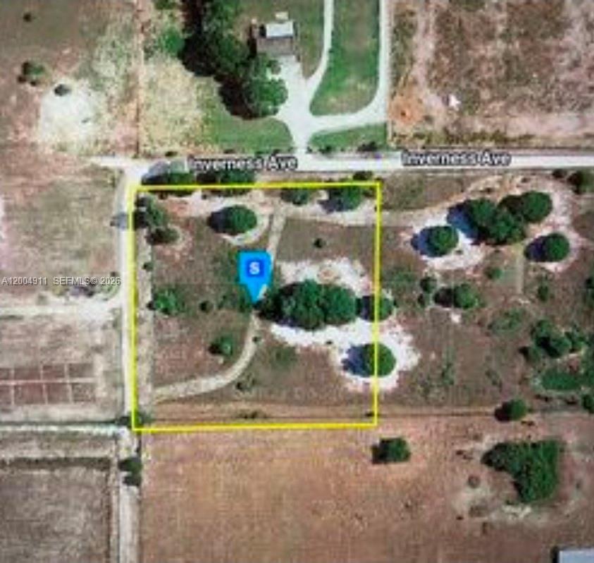An aerial map view shows a rectangular plot of land bordered by Inverness Avenue — 1000 INVERNESS AVE, Clewiston FL 33440, CLEWISTON, FL