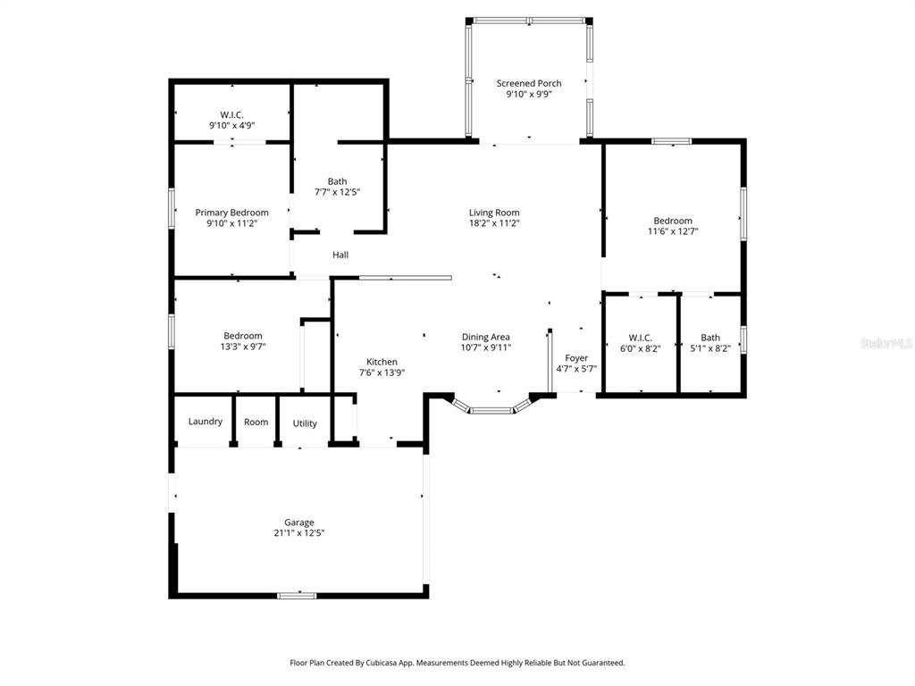 This is a floor plan for a single-story house with three bedrooms and a garage — 6236 W PINEDALE CIRCLE, CRYSTAL RIVER, FL