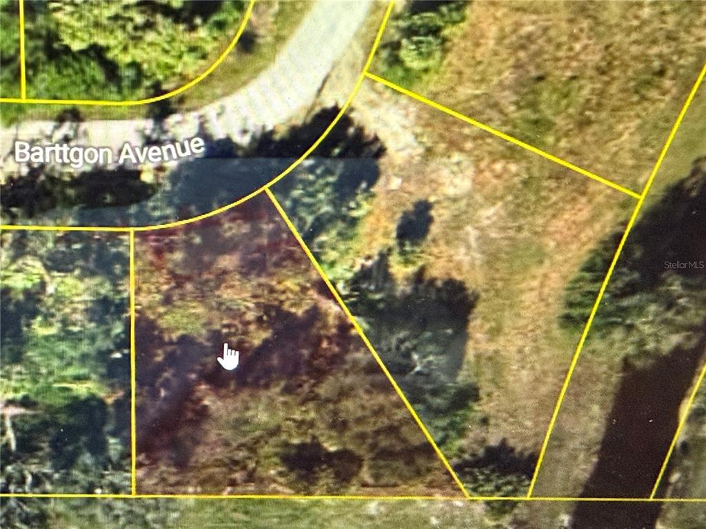 This is an aerial map view of a vacant residential lot on Barttgon Avenue — BARTIGON AVENUE, NORTH PORT, FL