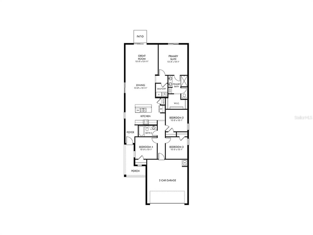 This is a floor plan for a single-story home featuring four bedrooms and a garage — 13403 SHELLMORE AVENUE, PALMETTO, FL
