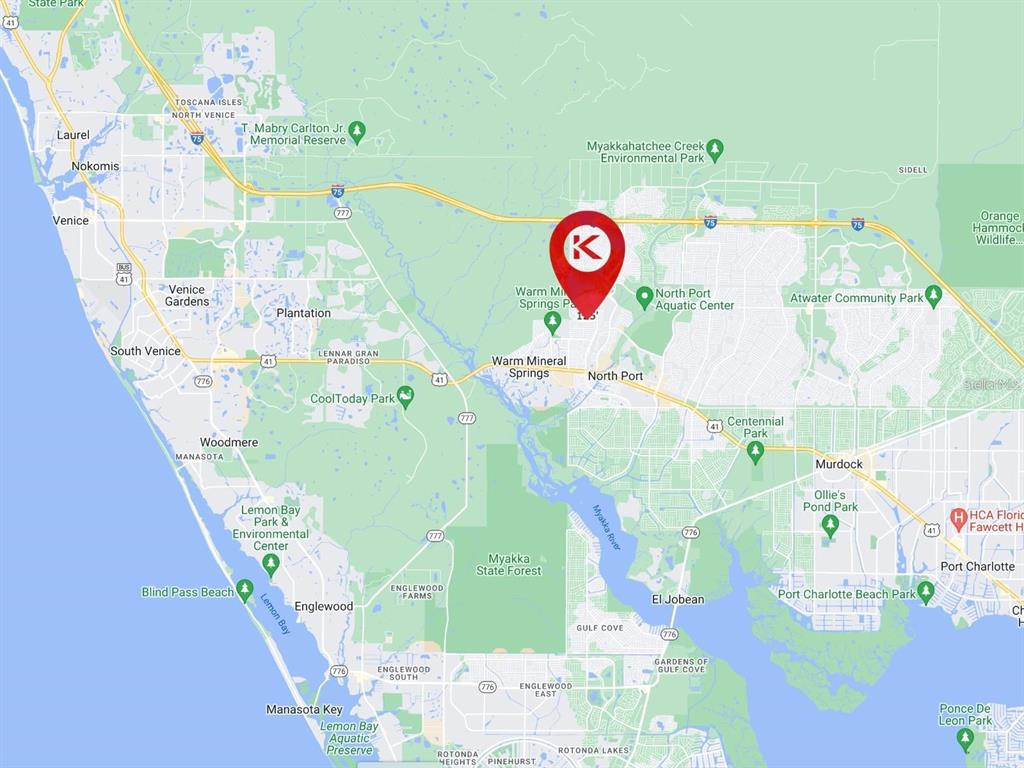 This is a map showing the location of a property in North Port, Florida — SKILE ROAD, NORTH PORT, FL