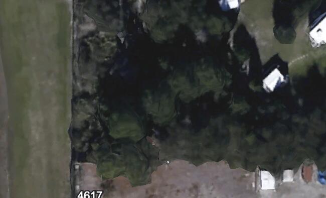 Aerial view of a wooded lot with a small structure and a paved driveway — 4617 Orduna Drive, Sebring FL 33872, SEBRING, FL