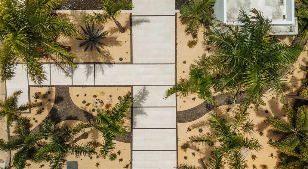 An aerial view of a rectangular swimming pool with a sun shelf and lounge chairs — 11 GOLF VIEW DRIVE, DORADO, PR