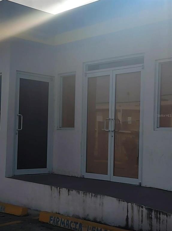 Exterior view of a building entrance with glass doors and a concrete walkway — 113 Calle 25 de julio CALLE 25 DE JULIO, YAUCO, PR