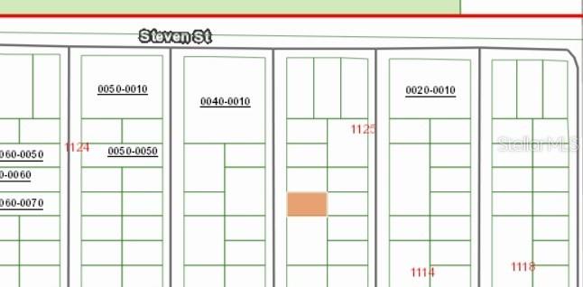 This is a property plat map showing land parcels along Steven St — Lot 7 NORMAN AVENUE, INTERLACHEN, FL