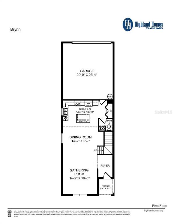 This is a floor plan for the first level of a home labeled Brynn — 534 WINDY WILLOW WAY, ST CLOUD, FL