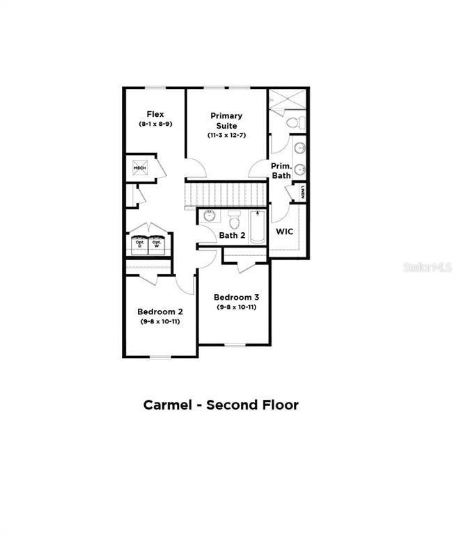 This is a floor plan for the second level of a residential home — 2708 MEADOW CREST DRIVE, ST CLOUD, FL