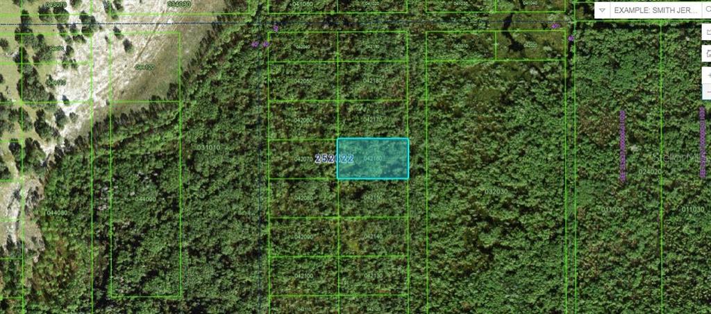 This is a satellite map view showing a highlighted rectangular plot of land — COMMONWEALTH AVE N, POLK CITY, FL