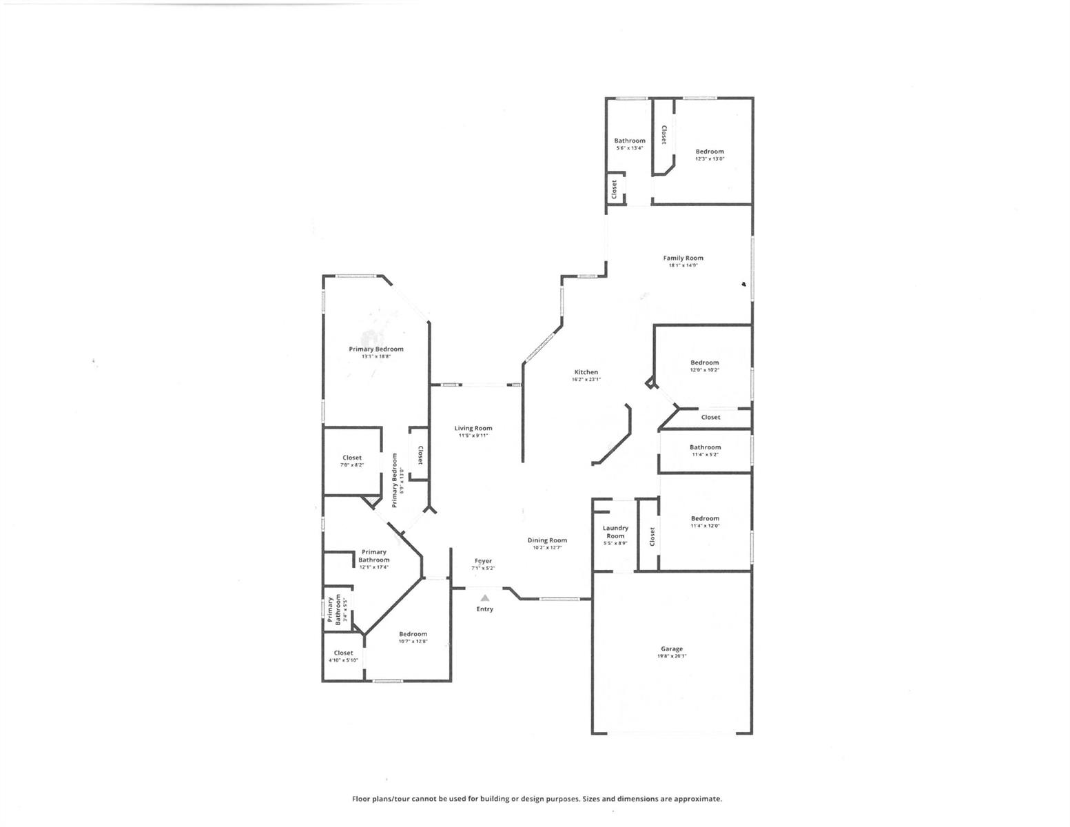 This is a floor plan showing the layout of a house with multiple bedrooms — 2647 Miller Court, Weston FL 33332, WESTON, FL