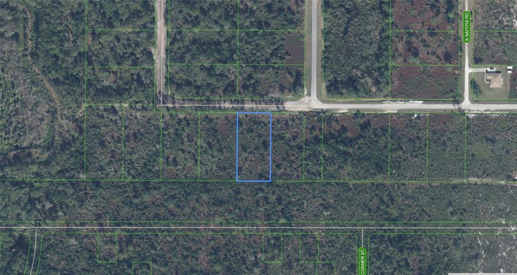 An aerial map view shows a rectangular plot of land highlighted in blue — 2713 W LITTLE ROAD, AVON PARK, FL