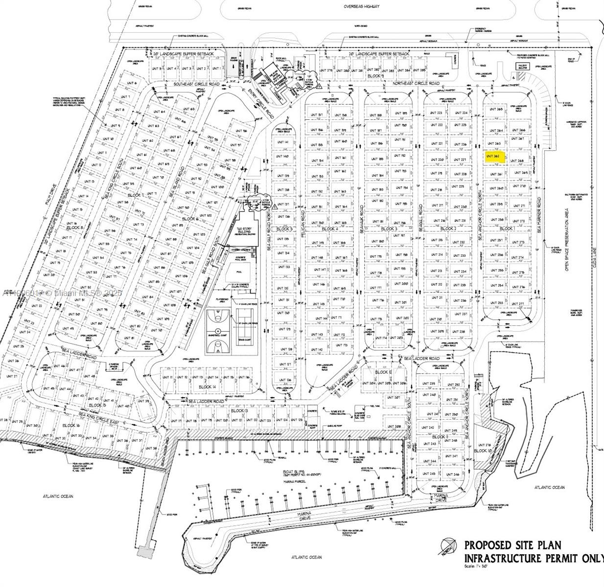 This is a site plan rendering for a residential community with multiple housing units — 94825 Overseas Hwy #262, Key Largo FL 33037, KEY LARGO, FL