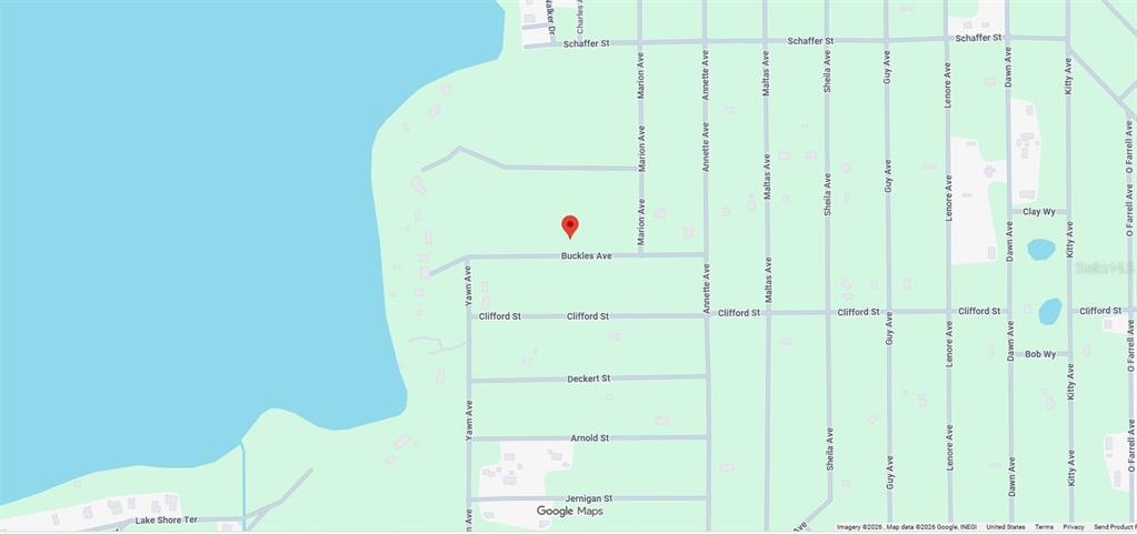 This is a map showing streets and a lake in a residential neighborhood — Lot 8, Unit 7, Blk 42 BUCKLES AVENUE, INTERLACHEN, FL