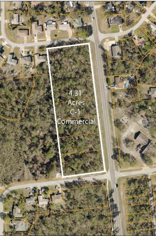 An aerial map shows a rectangular 4.31-acre commercial lot outlined in white along a road — 3124 LAKE HELEN OSTEEN ROAD, DELTONA, FL