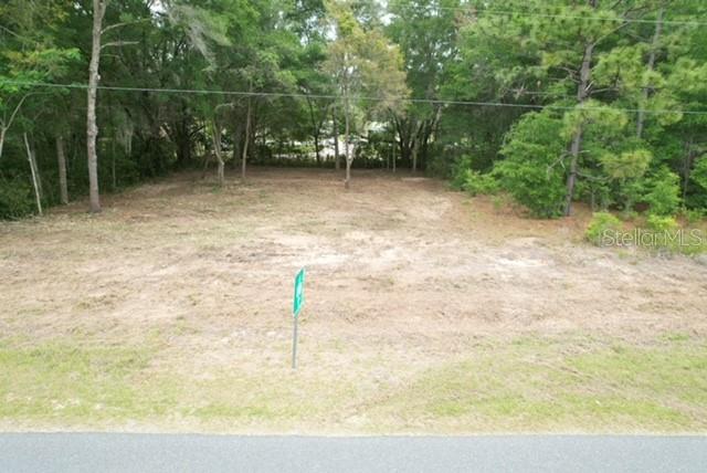 A cleared, vacant lot is bordered by trees and a paved road in the foreground — TBD SW BEACH BOULEVARD, DUNNELLON, FL